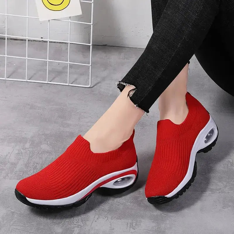 Wedge Platform Sneakers Women New Fashion Casual Sport Shoes Ladies Air Cushion Running Mesh Breathable Women Vulcanized Shoes Streetsharks