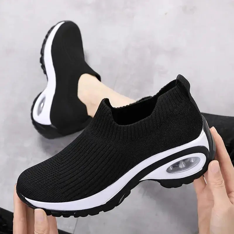 Wedge Platform Sneakers Women New Fashion Casual Sport Shoes Ladies Air Cushion Running Mesh Breathable Women Vulcanized Shoes Streetsharks