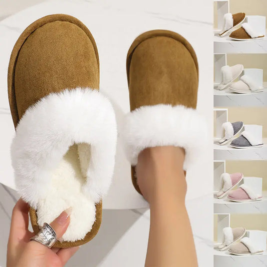 Winter Warm Plush Slippers Home Indoor Non-slip Bedroom Floor Soft Fuzzy Slipper For Couple Fashion Solid House Shoes StreetSharks