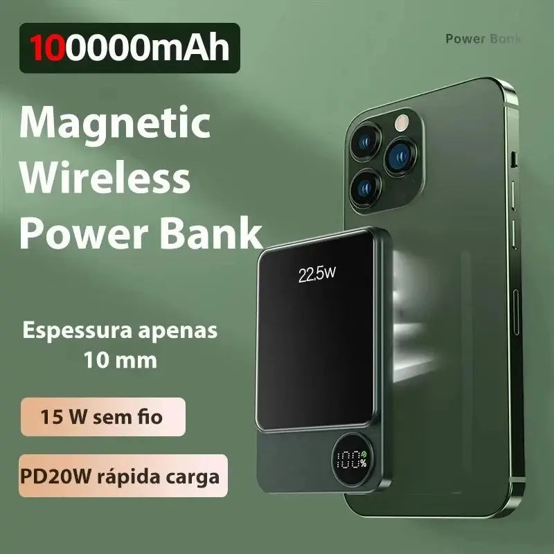 Wireless Power Bank Magnetic 100000mAh Portable Powerbank Fast Charger For iPhone Xiaomi Samsung For All Magnetic Series Phone Streetsharks