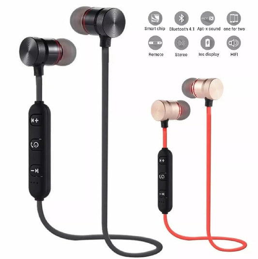 Wireless binaural stereo sports Bluetooth headset ear hanging running super long standby magnetic suction head neck hanging neck Streetsharks