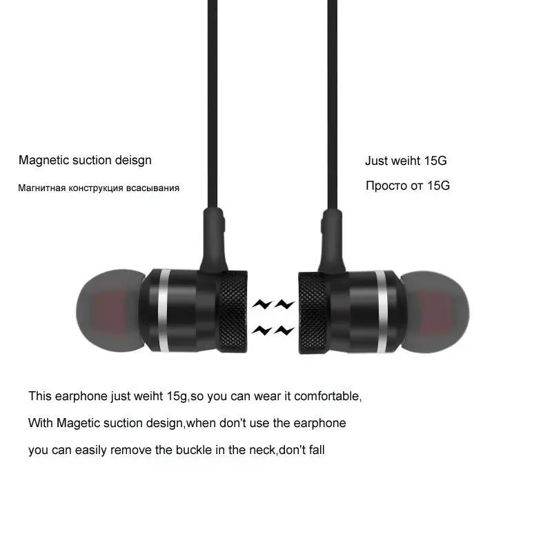 Wireless binaural stereo sports Bluetooth headset ear hanging running super long standby magnetic suction head neck hanging neck Streetsharks