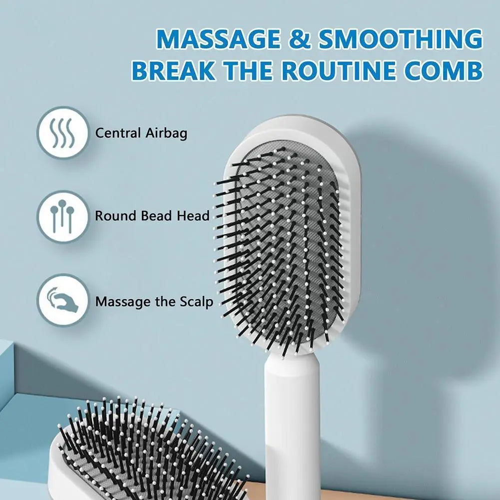 Women Fashion 3D Hair Growth Comb Hairbrush Self-Cleaning Hair Brush  Self Cleaning Hair Brush For Women Massage Scalp Promote Blood Circulation Anti Hair Loss StreetSharks