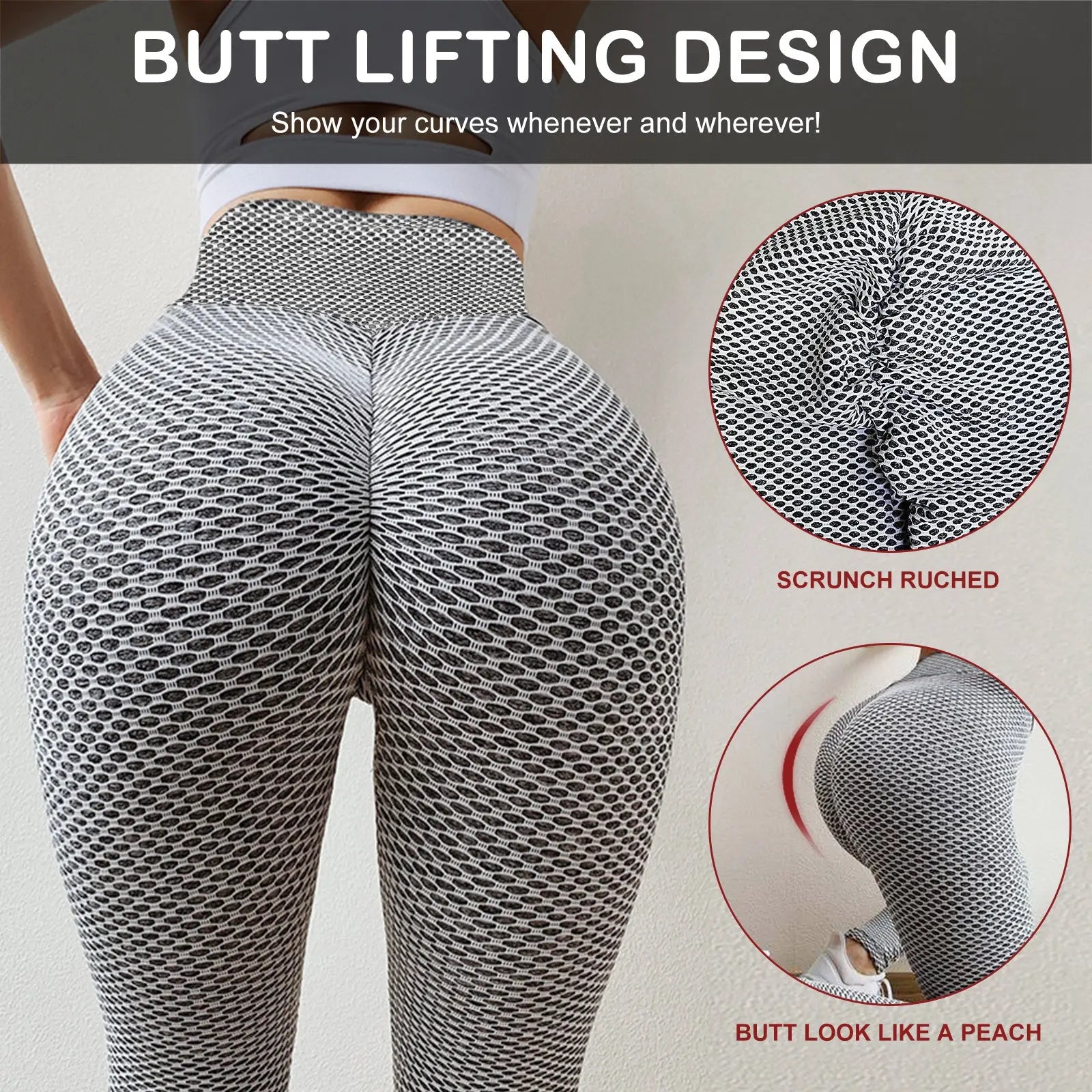 Women's Butt Lifting Exercise Tights, Plus Size Sports High Waist Yoga Pants, Leggings StreetSharks