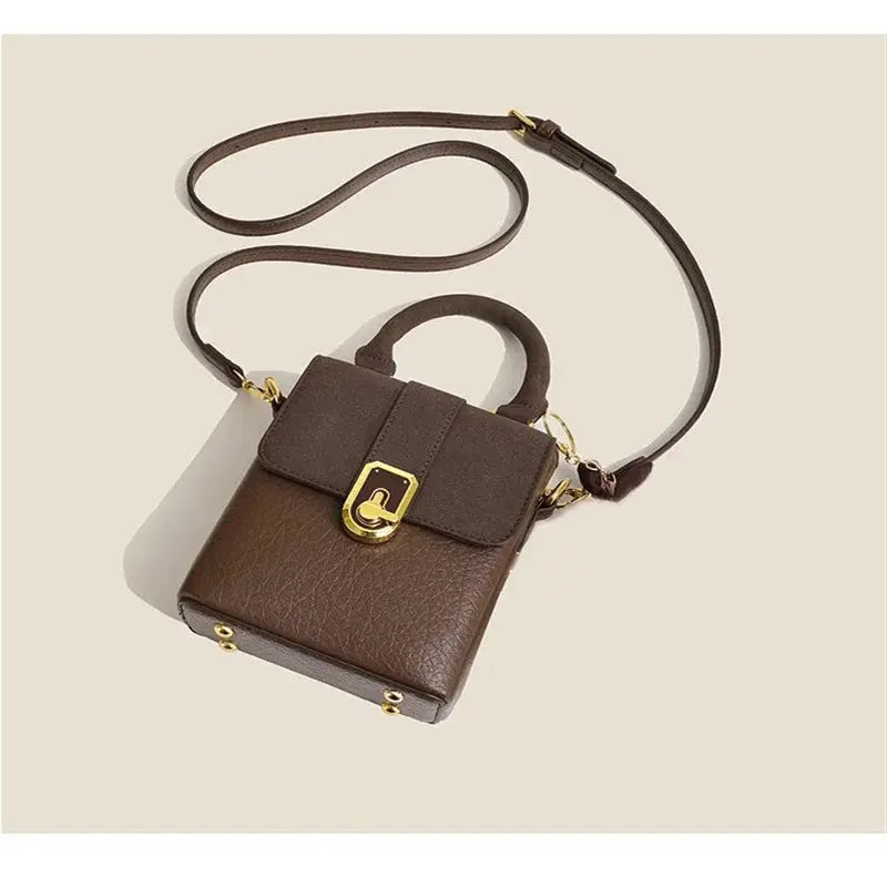 Women's Fashion All-Matching 2024 New Retro Shoulder Bag Messenger Portable Small Square Box Crossbody Bag Streetsharks