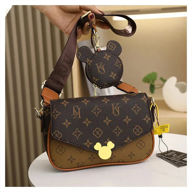 Women's Luxury Handbag 2023 New Fashion Retro Print One Shoulder Crossbody Bag 2 Piece Set Versatile Small Square Bag Totes Streetsharks