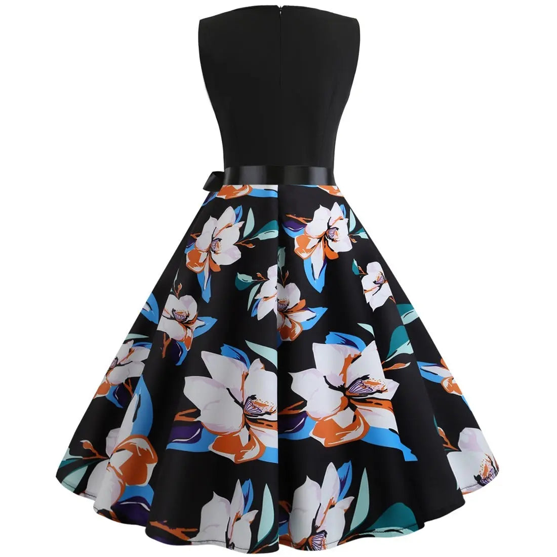 Women's Vest Stitching Large Swing Dress Digital Printing Ribbon StreetSharks