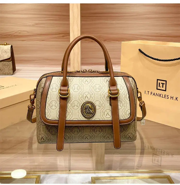 Women's handbag light luxury brand handbag new 2024 high-end leather shoulder bag designer retro crossbody bag fashionable Streetsharks