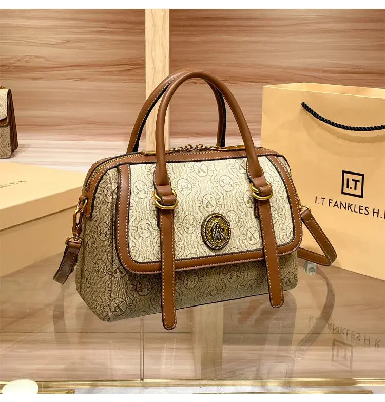 Women's handbag light luxury brand handbag new 2024 high-end leather shoulder bag designer retro crossbody bag fashionable Streetsharks