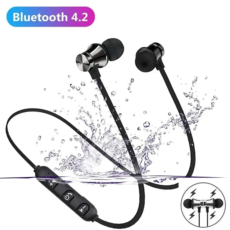 XT-11 Magnetic Wireless Bluetooth Earphone In-Ear Stereo Music Headset Sport Earbud Earpiece With Microphone Universal Headphone Streetsharks