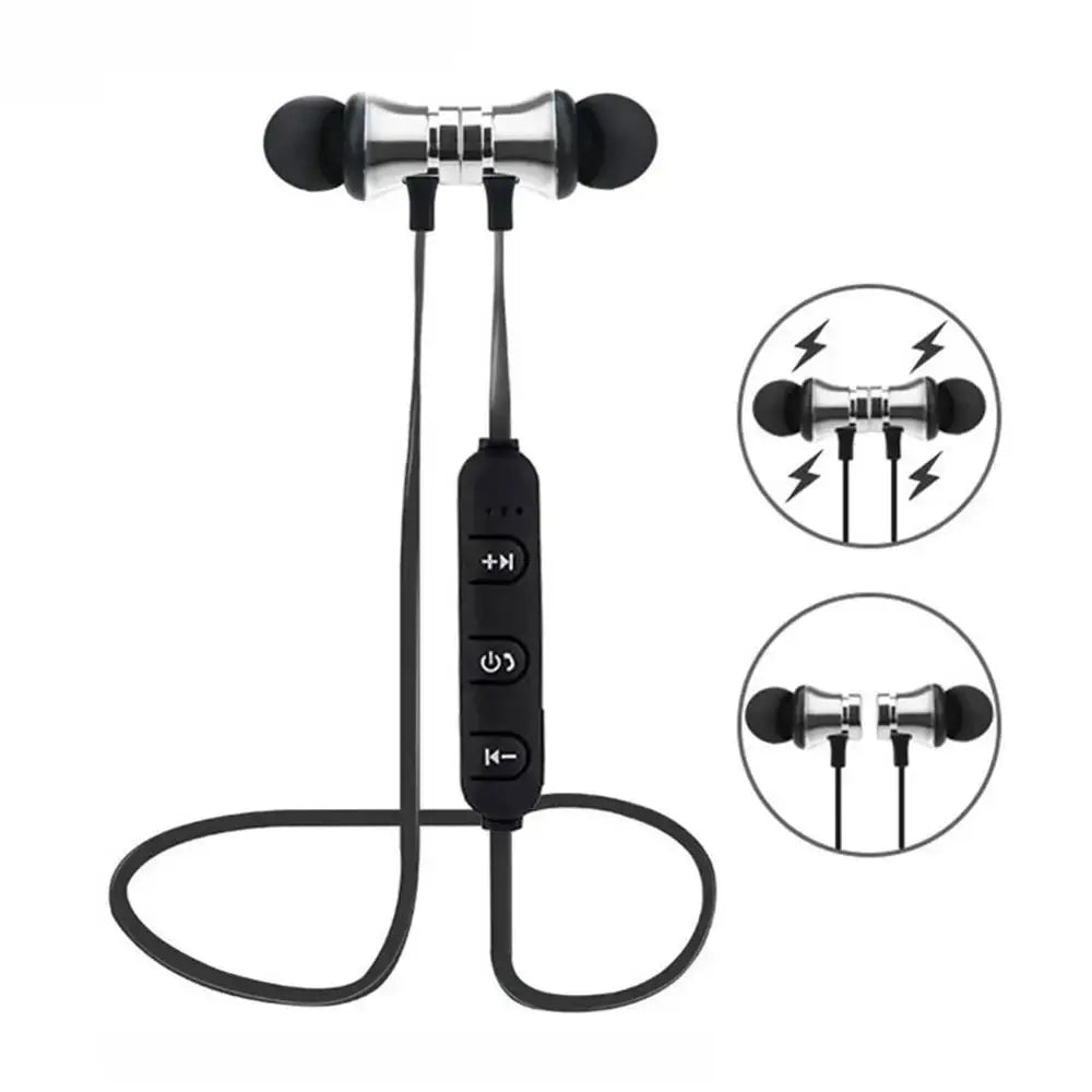 XT-11 Magnetic Wireless Bluetooth Earphone In-Ear Stereo Music Headset Sport Earbud Earpiece With Microphone Universal Headphone Streetsharks