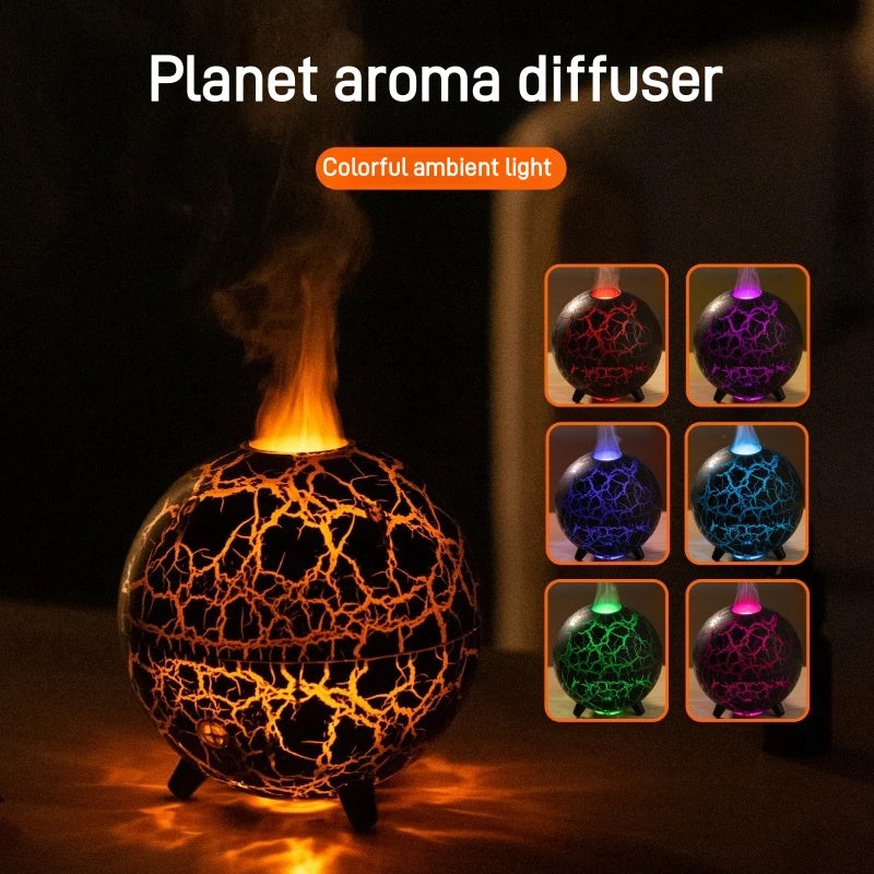 Creative Planet Colorful Atmosphere Lamp USB Humidifier 200ML Water Tank Can Add Essential Oil Household Mini Aroma Diffuser StreetSharks