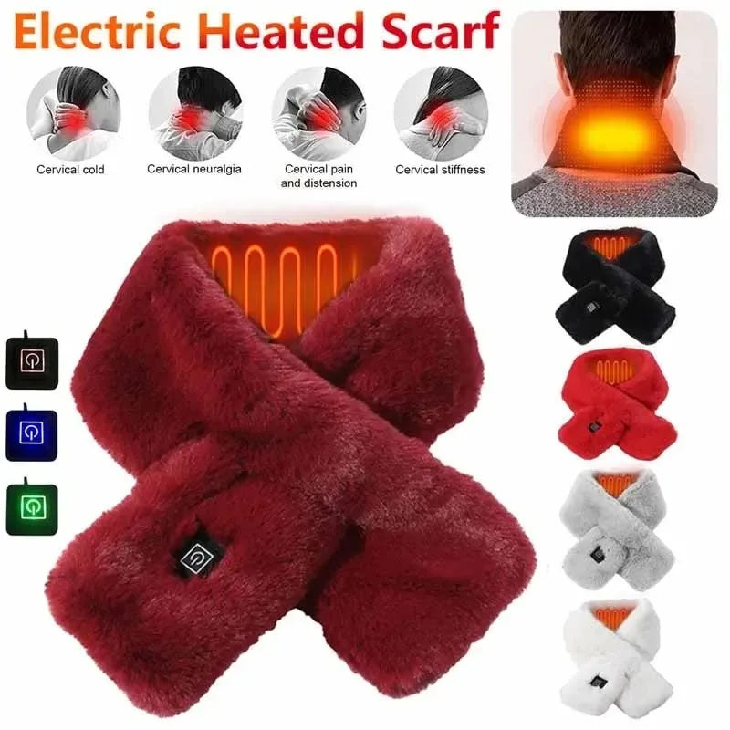 Heating Scarf USB Electric Heated Neck Wrap Heating Pad Pain Relief Three-gear Temperature Control Neck Warmer For Women Men StreetSharks