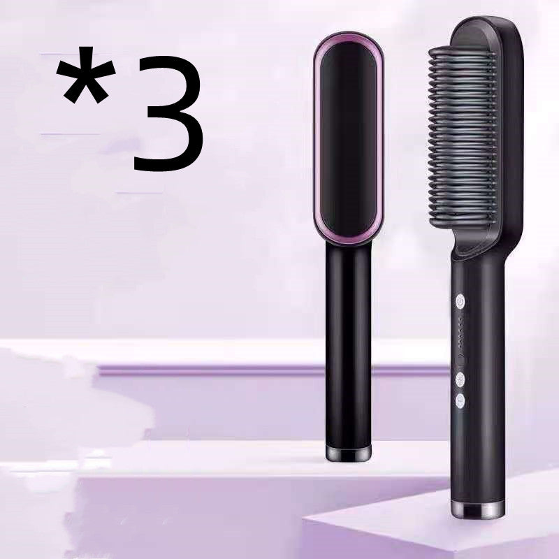 2 In 1 Hair Straightener Hot Comb Negative Ion Curling Tong Dual-purpose Electric Hairbrush -  Streetsharks