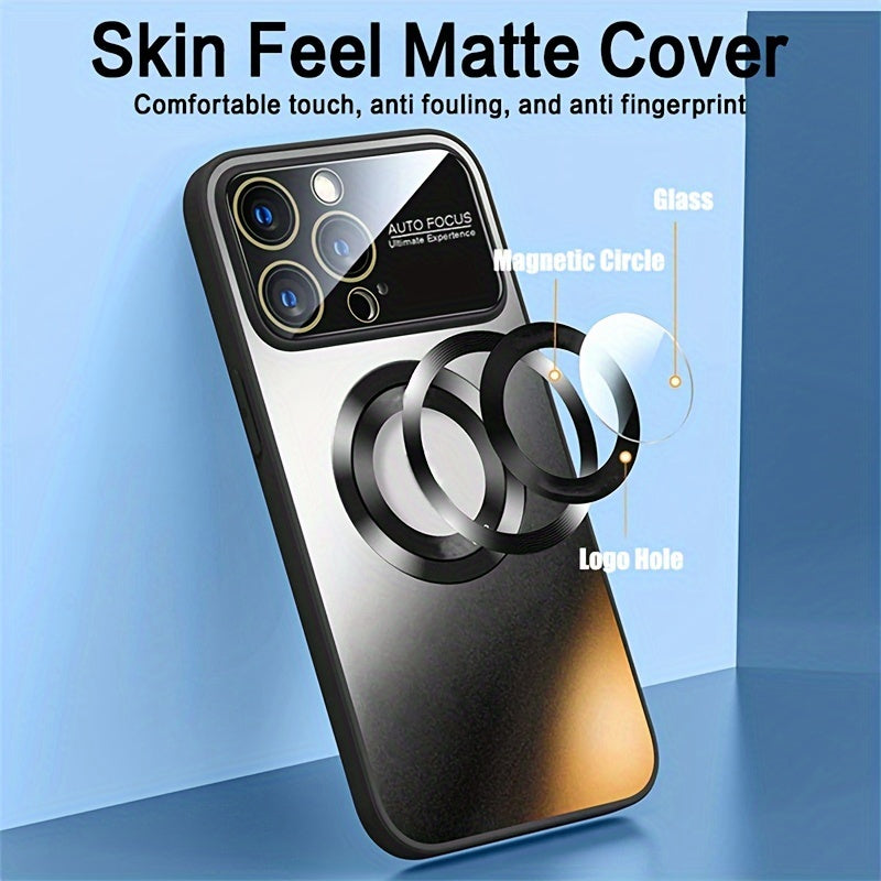 New Desert Titanium Luxury Matte Magnetic Wireless Charging Phone Case for iPhone 16 15 14 13 12 11 Pro Max 16Pro Case with Glass Lens Protector Soft Bumper Shockproof 16 Series Cover DT Streetsharks