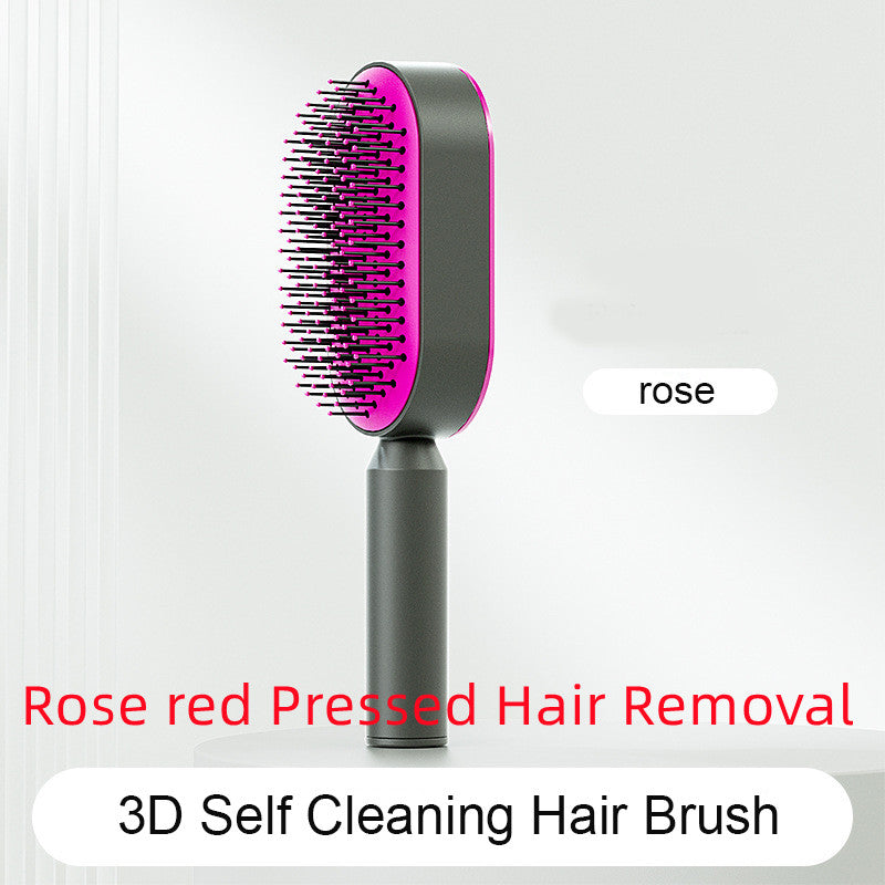 Self Cleaning Hairbrush For Women One-key Cleaning Hair Loss Airbag Massage Scalp Comb Anti-Static Hairbrush -  Streetsharks