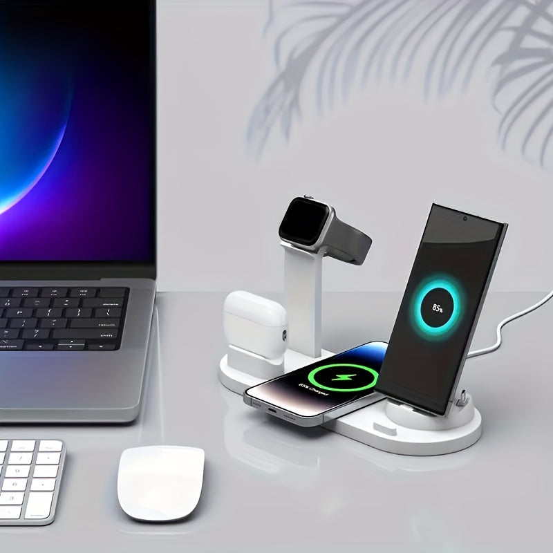 Wireless Charging Station, 3in 1 Wireless Charger Stand, Multi Fast Wireless Charging Dock for iPhone Multiple Devices for iPhone 16/ 15/ 14/ 13/ 12/11/ Pro/ Max/ X/ XS/ XR, for Airpods 3/ 2/ Pro, for Samsung S23 Ultra S22/ S Streetsharks