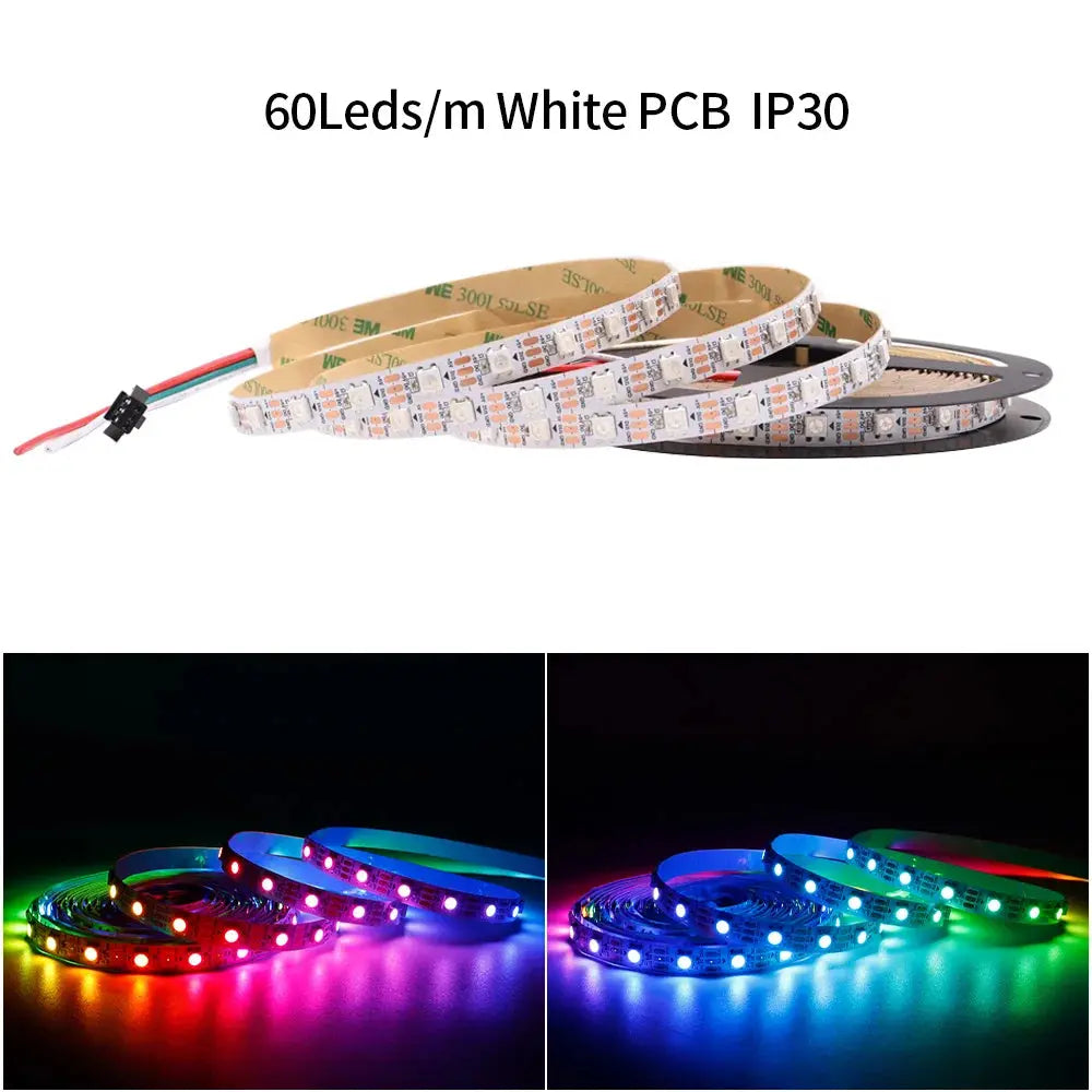 DC5V WS2812B LED Strip 14/17/21Keys USB Controller Kit 30/60/144Leds/m Dreamcolor Individually Addressable RGB LED Tape Streetsharks