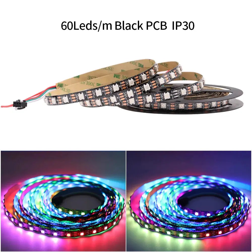 DC5V WS2812B LED Strip 14/17/21Keys USB Controller Kit 30/60/144Leds/m Dreamcolor Individually Addressable RGB LED Tape Streetsharks