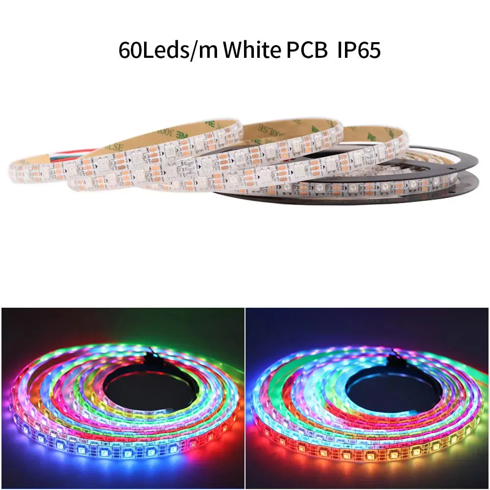 DC5V WS2812B LED Strip 14/17/21Keys USB Controller Kit 30/60/144Leds/m Dreamcolor Individually Addressable RGB LED Tape Streetsharks