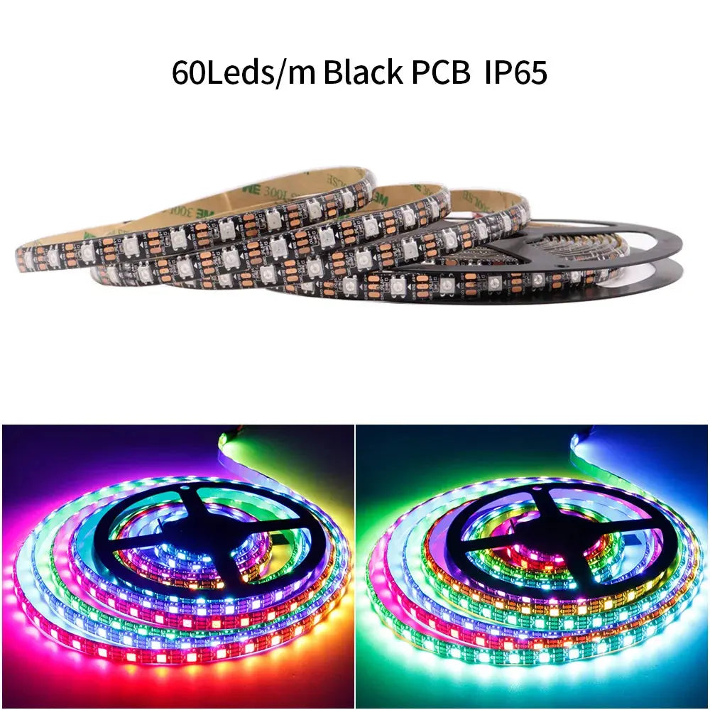 DC5V WS2812B LED Strip 14/17/21Keys USB Controller Kit 30/60/144Leds/m Dreamcolor Individually Addressable RGB LED Tape Streetsharks