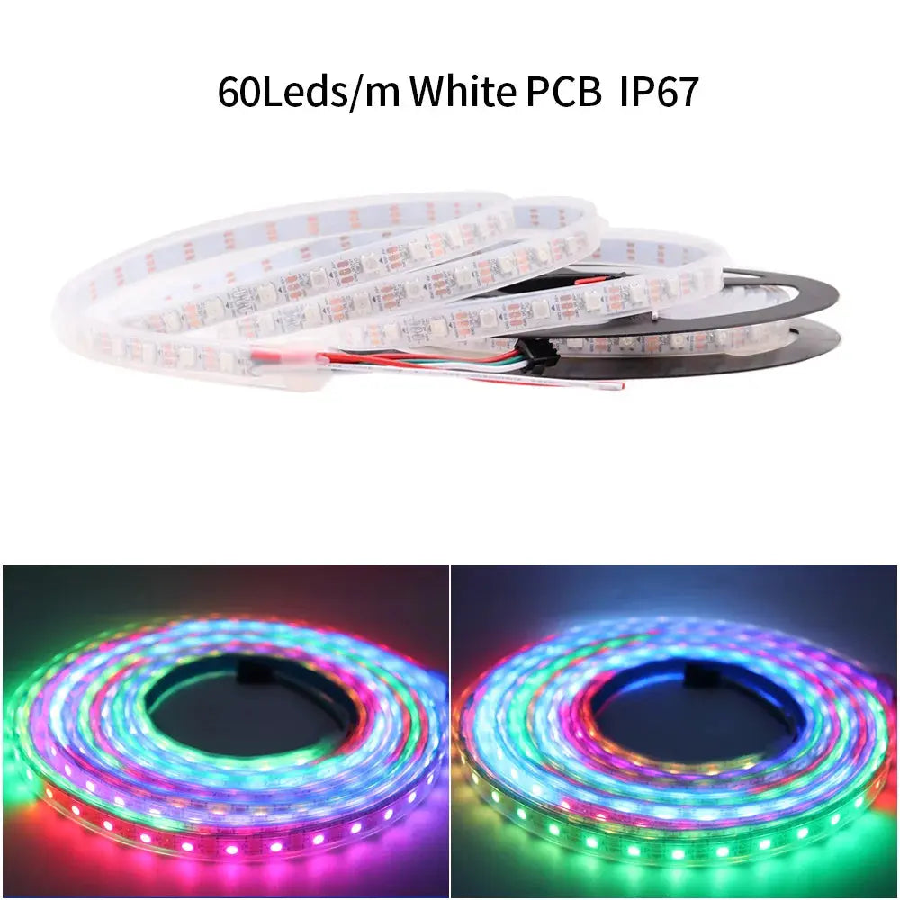 DC5V WS2812B LED Strip 14/17/21Keys USB Controller Kit 30/60/144Leds/m Dreamcolor Individually Addressable RGB LED Tape Streetsharks