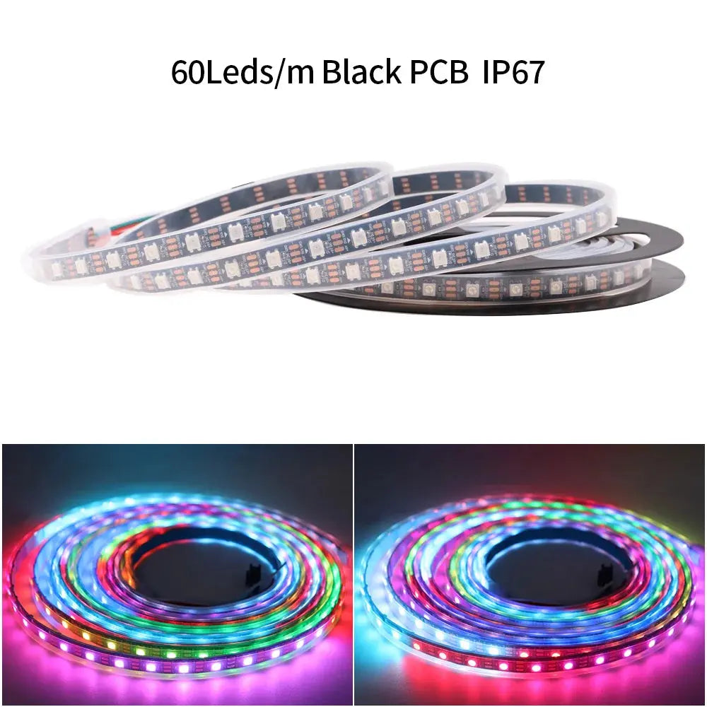 DC5V WS2812B LED Strip 14/17/21Keys USB Controller Kit 30/60/144Leds/m Dreamcolor Individually Addressable RGB LED Tape Streetsharks