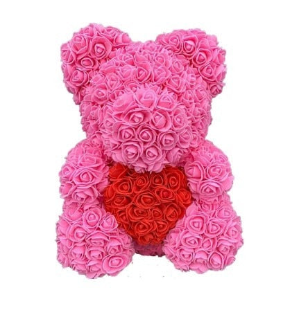 Rose Bear Heart Artificial Flower -  Streetsharks